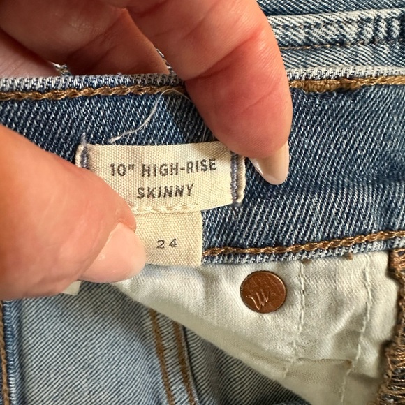 Madewell 10” High-Rise Skinny Jeans-Raw Hem Sz 24 - Picture 11 of 13